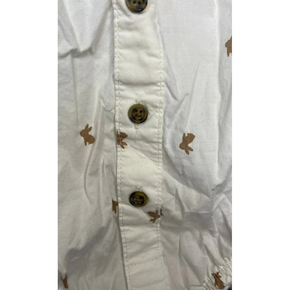 Carter's Bodysuit Baby 18m White Good Bunny Print Long Sleeve Shirt